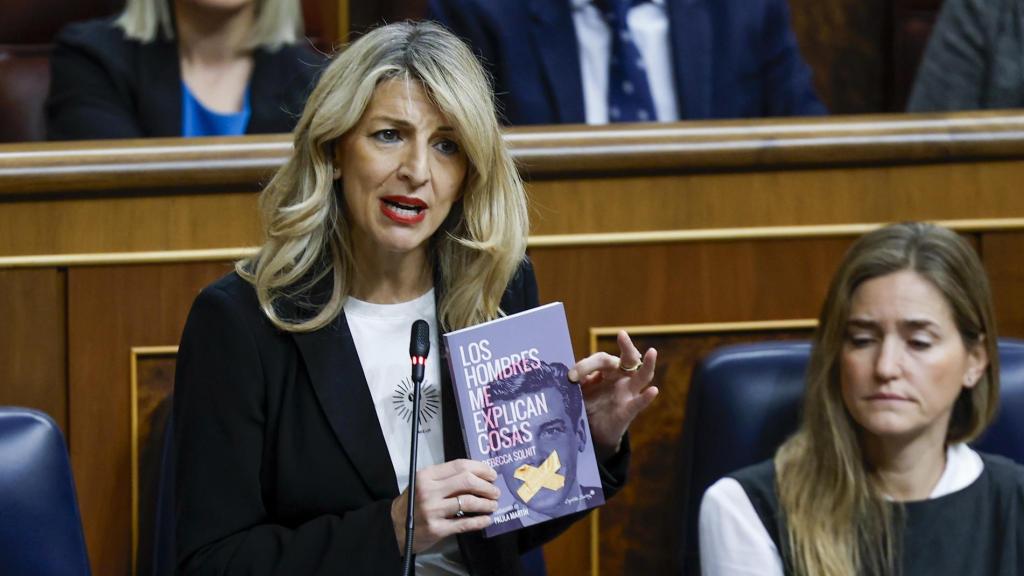 La vicepresidenta segunda del Gobierno, Yolanda Díaz, este miércoles en su cara a cara con la diputada del PP Esther Muñoz.