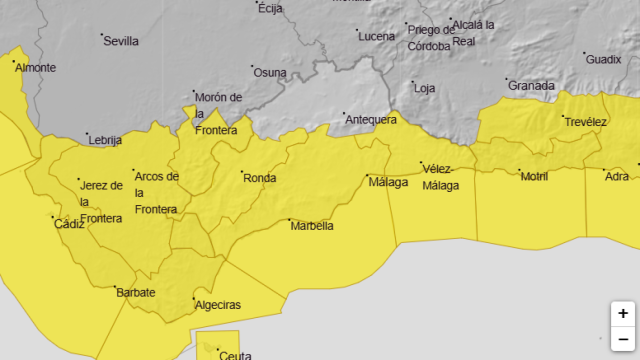 Mapa de la Aemet para este jueves en Andalucía.