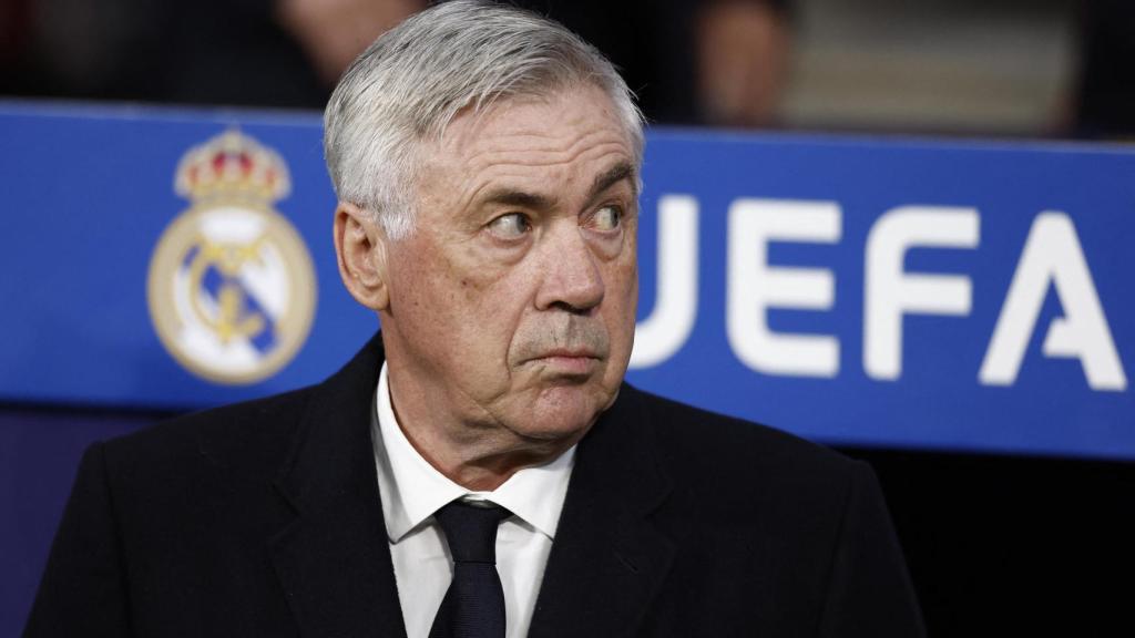 Ancelotti, en el partido ante el Atlético de Madrid en Champions.