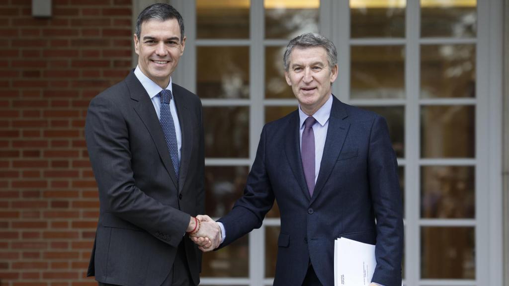 Feijóo y Sánchez hoy en Moncloa.