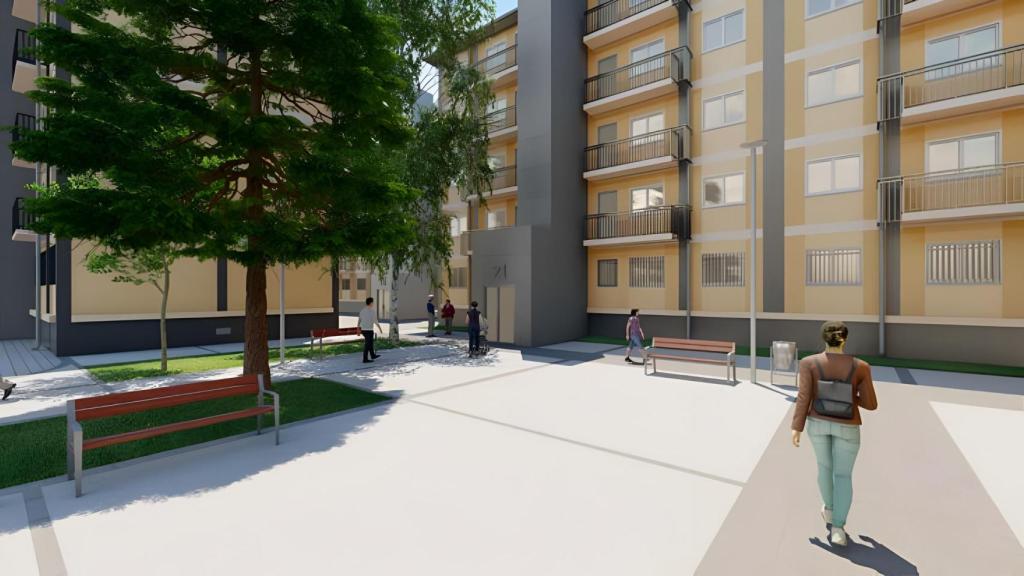 La plaza que será rehabilitada en el barrio.