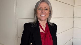 La alcaldesa de Aguilar de Campoo en el Ayuntamiento