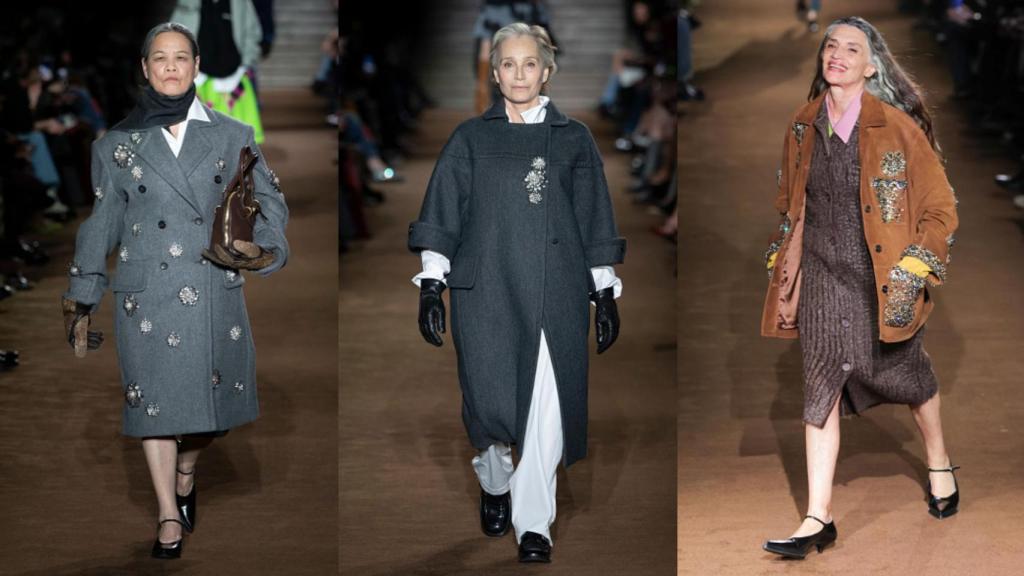Kristin Scott Thomas y Ángela Molina protagonizaron el desfile de Miu Miu.