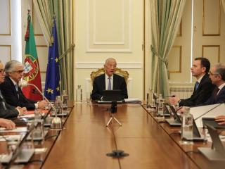 El presidente portugués, Marcelo Rebelo de Sousa, este jueves en el Consejo de Estado.