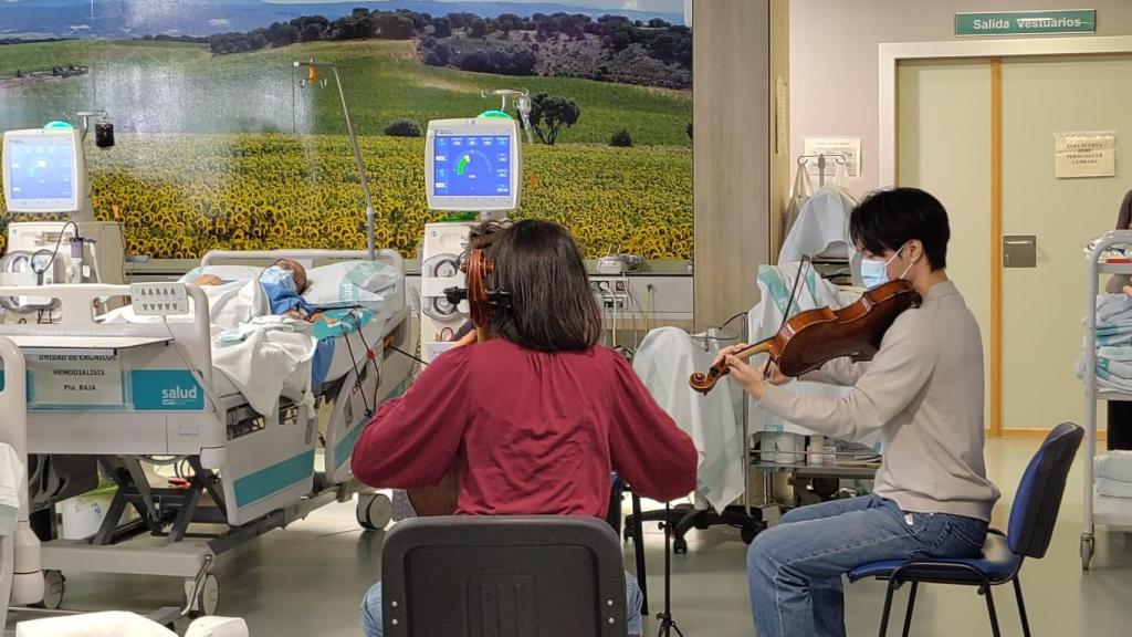 Uno de los conciertos en un hospital.
