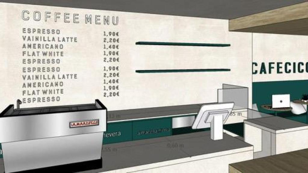 Recreación de la cafetería de Huesca.