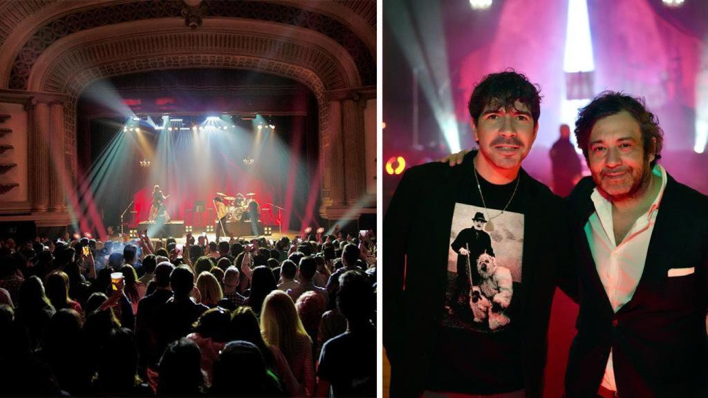 Álvaro y Alain a la derecha y la sala a la izquierda