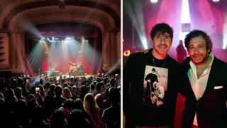 Álvaro y Alain a la derecha y la sala a la izquierda