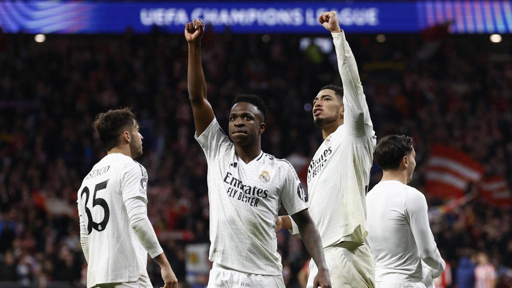 Vinicius y Bellingham celebran la victoria en la tanda de penaltis.