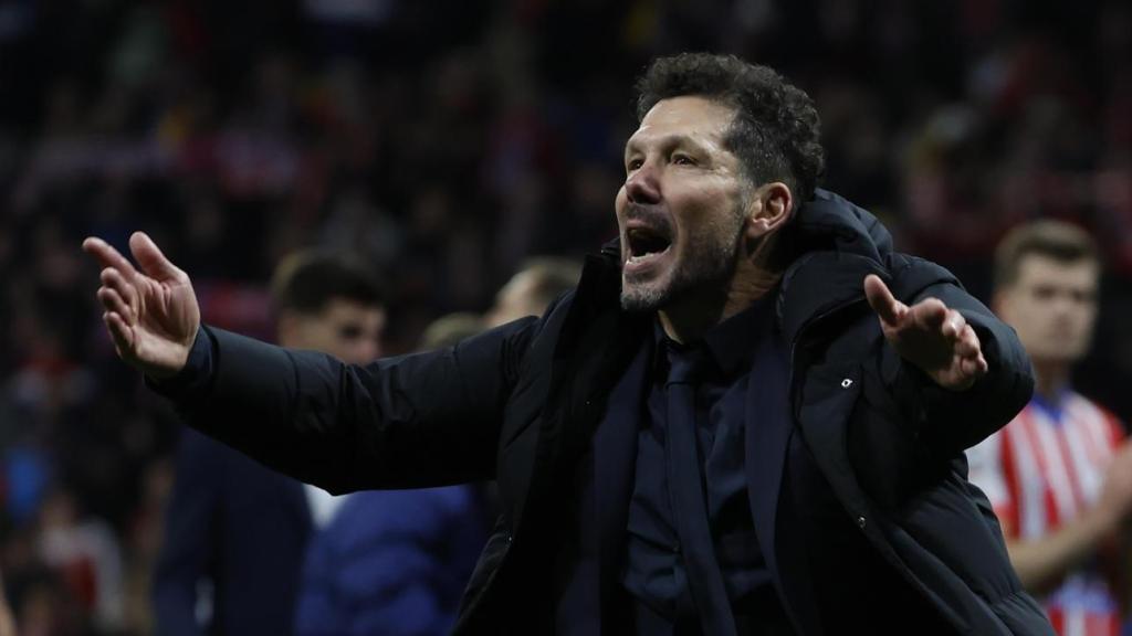 Diego Pablo Simeone, durante el partido de octavos
