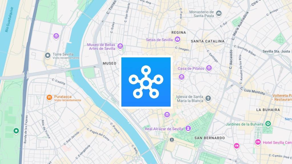 Icono de Samsung SmartThings en un mapa