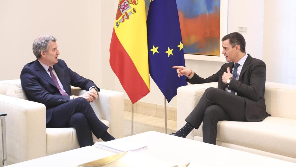 Feijóo y Sánchez este jueves en Moncloa.