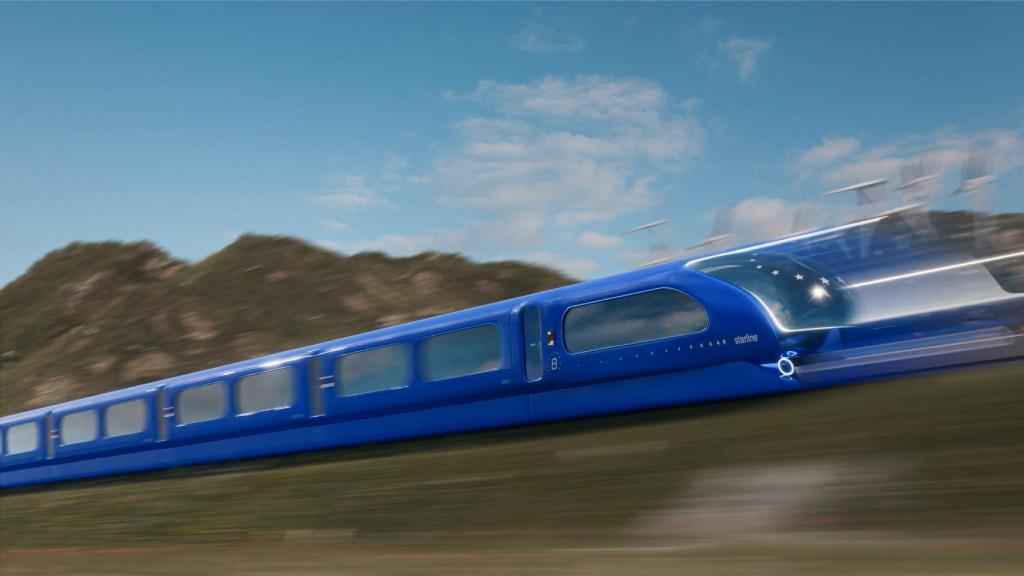 El diseño de los trenes de Starline destaca por el color azul
