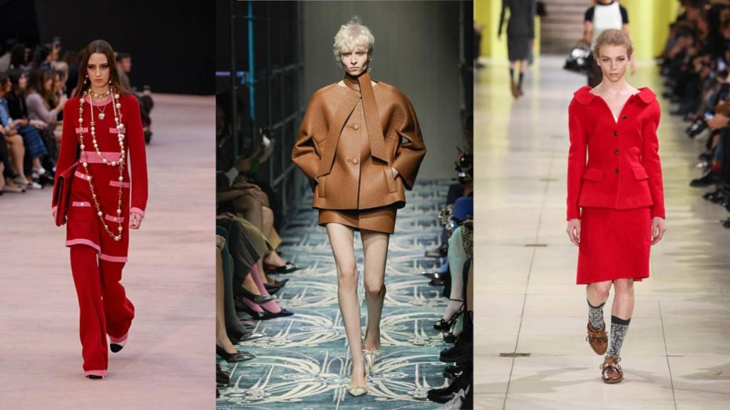 Siluetas de Carolina Herrera, Miu Miu y Prada  que reflejan la vuelta de los 50's.