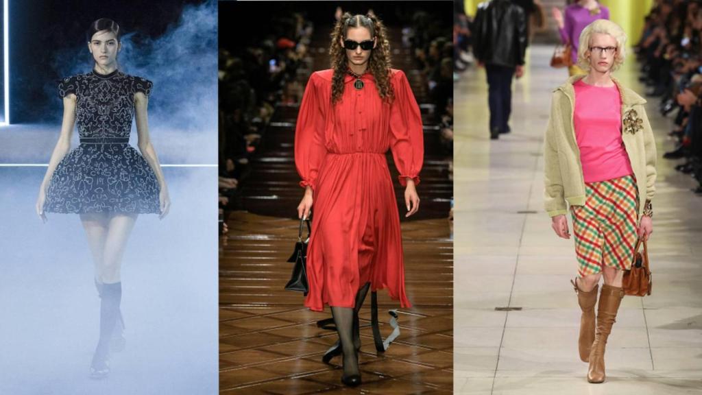 Siluetas de Miu Miu, Balenciaga y Dior que reflejan la vuelta de los 60's.
