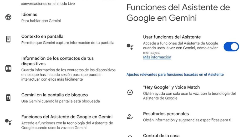 Funciones del Asistente en Gemini