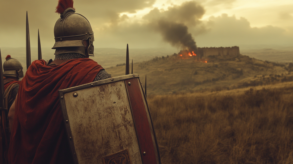 Representación artística de la batalla de Monte Medulio. Iván Fernández Amil