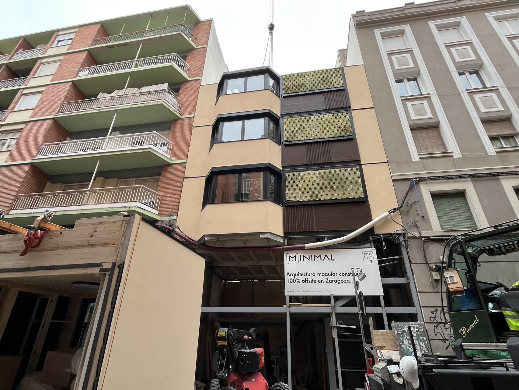 La construcción del hotel, en pleno centro de Zaragoza.