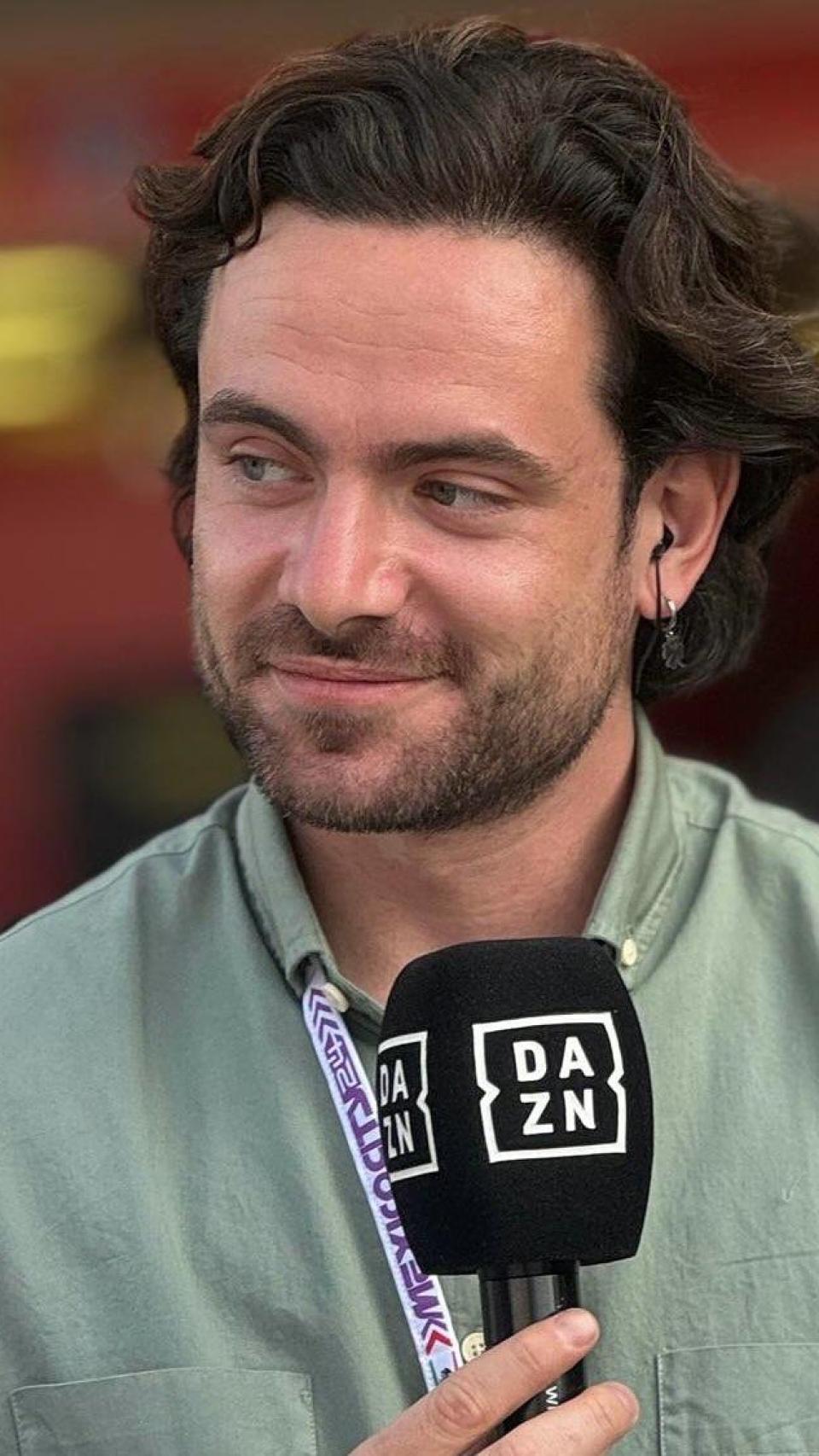 Tomás Slafer en una retransmisión de DAZN.