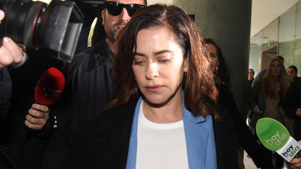 La actriz María León llegando este viernes, día 14 de marzo, a los juzgados.