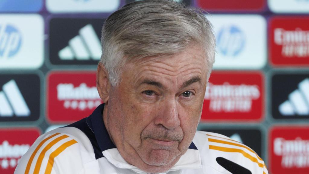 Ancelotti, en rueda de prensa.