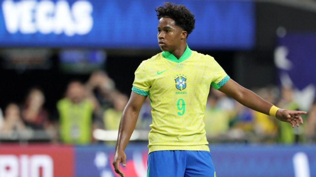 Endrick en un partido con la selección brasileña.
