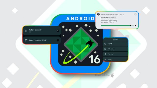 Fotomontaje de Android 16 beta 3