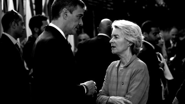 El presidente del Gobierno, Pedro Sánchez y la presidenta de la Comisión Europea, Ursula Von der Leyen