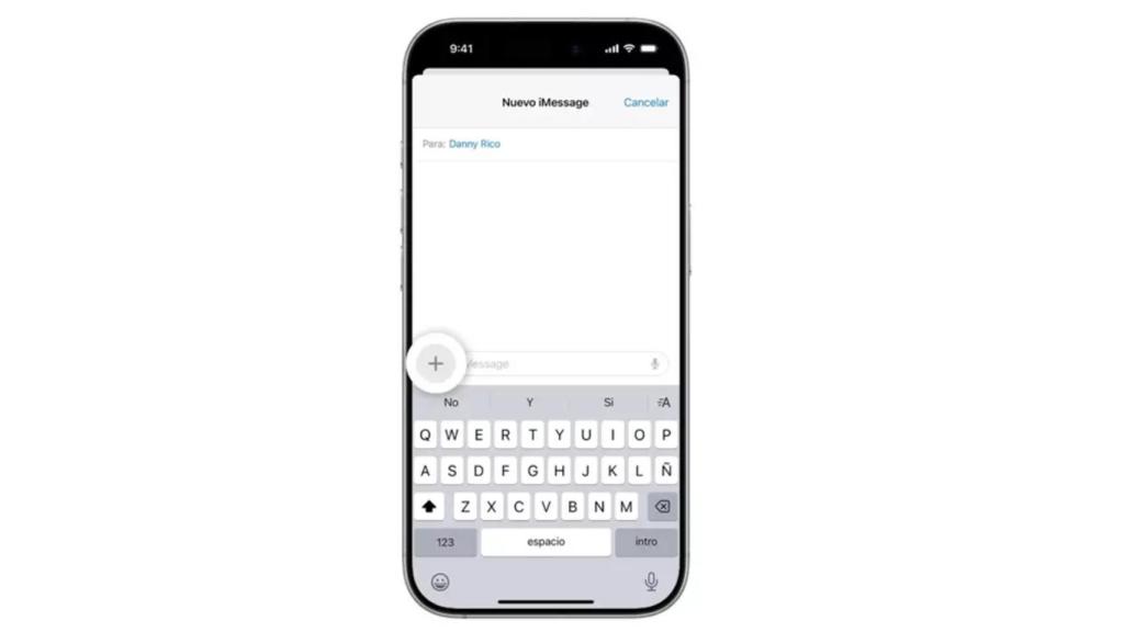 La aplicación de iMessage en un iPhone.