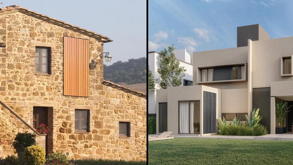 El panel aerotérmico Solar Boost instalado en dos casas diferentes.