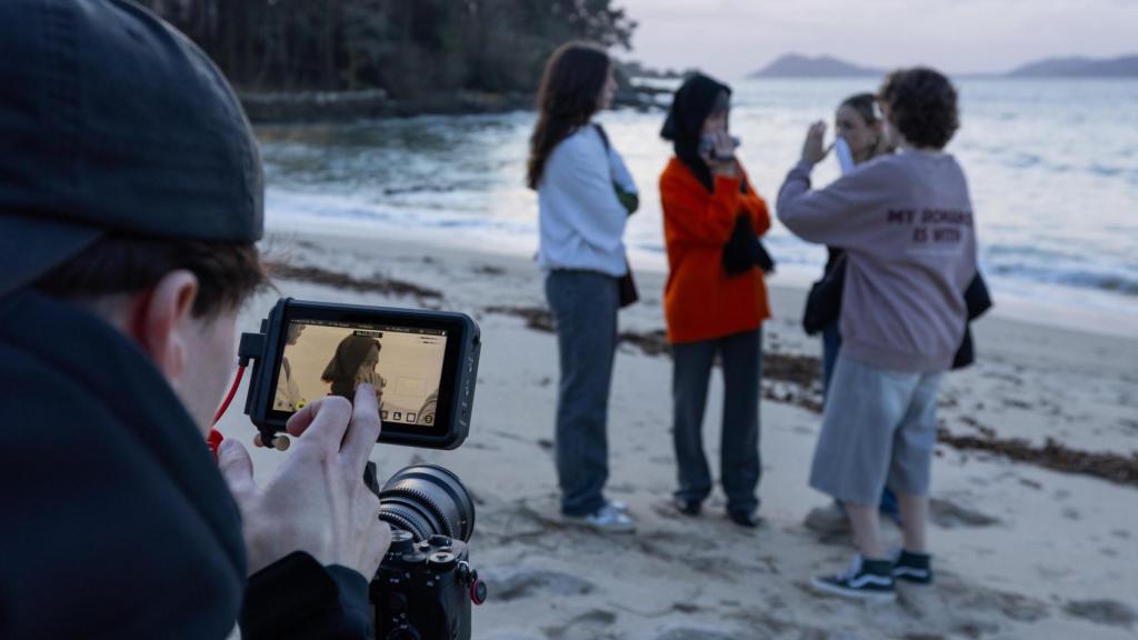Grabación de 'Cancrodiario' en la playa.
