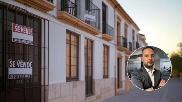 Imagen de una vivienda y Alejandro Tomás.