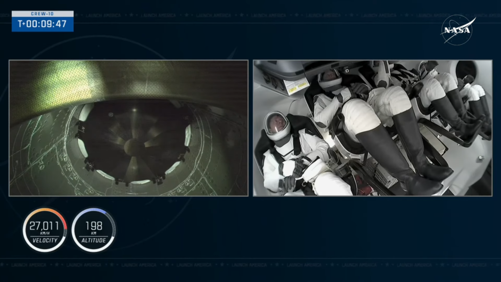 Astronautas a bordo de la Crew-10