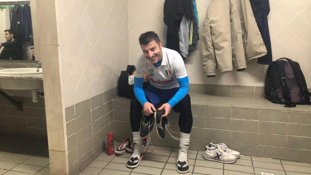 Carlos García, en el vestuario. EE