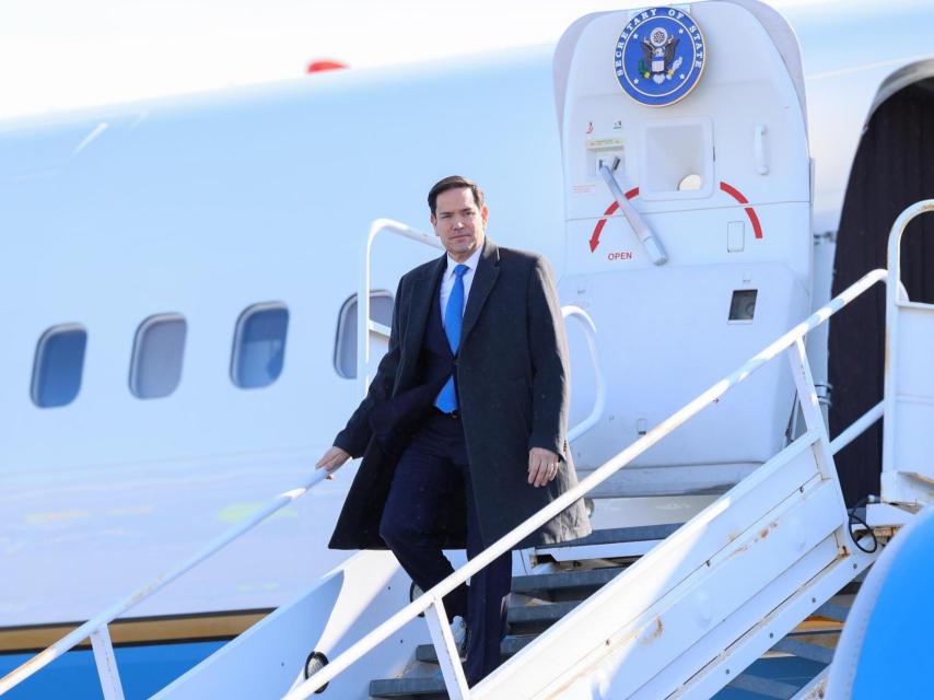 Marco Rubio, a su llegada este miércoles a la localidad canadiense de Charlevoix.