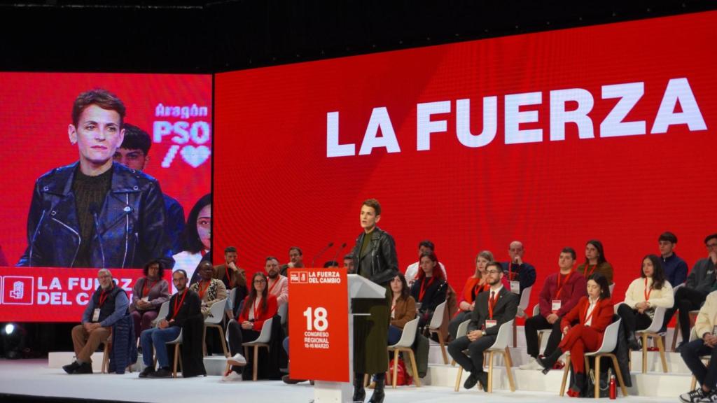 La presidenta de Navarra, María Chivite, en el Congreso Regional del PSOE-Aragón