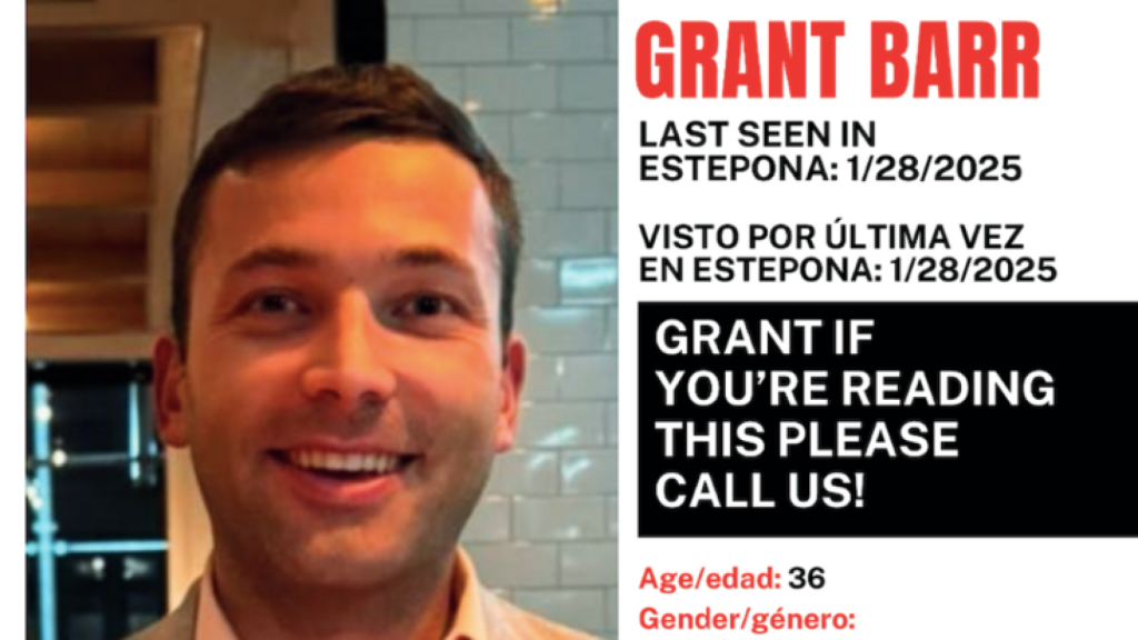 Un cartel con los datos del desaparecido.