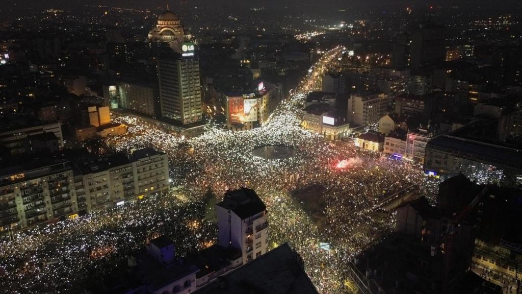 Imagen aérea del centro de Belgrado.