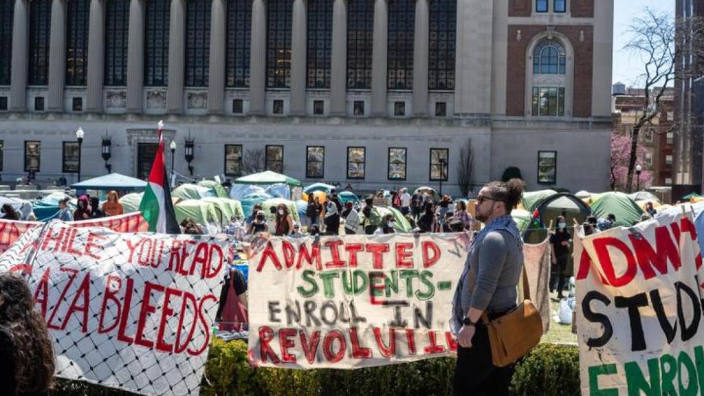 Protestas en la Universidad de Columbia en la primavera de 2024.