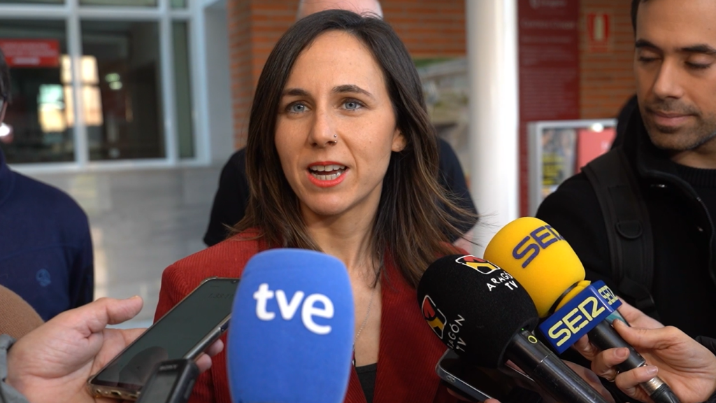 Ione Belarra, este sábado en Zaragoza.