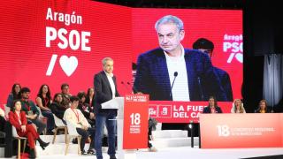 Zapatero, en el congreso del PSOE-Aragón.