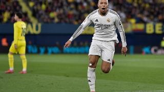 Mbappé celebra el segundo gol marcado ante el Villarreal.