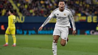 Mbappé celebra el segundo gol marcado ante el Villarreal.
