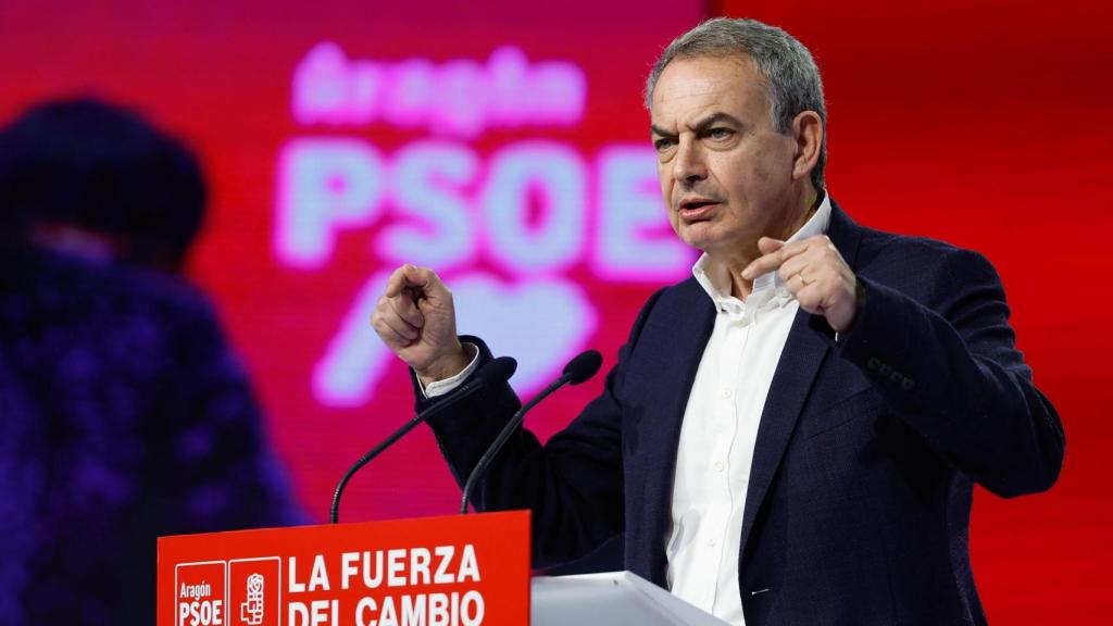 José Luis Rodríguez Zapatero, este sábado en Zaragoza.