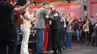 Marcelino Iglesias, este domingo con Pedro Sánchez.