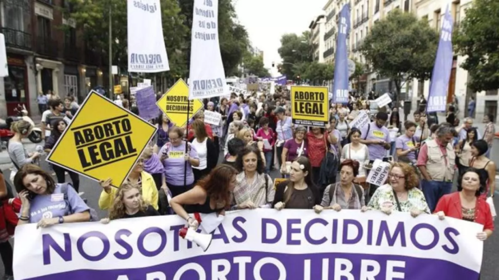 Una manifestación a favor del derecho al aborto en Madrid.