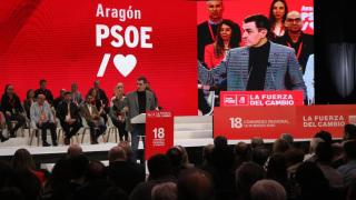 Sánchez, este domingo en el congreso del PSOE-Aragón.