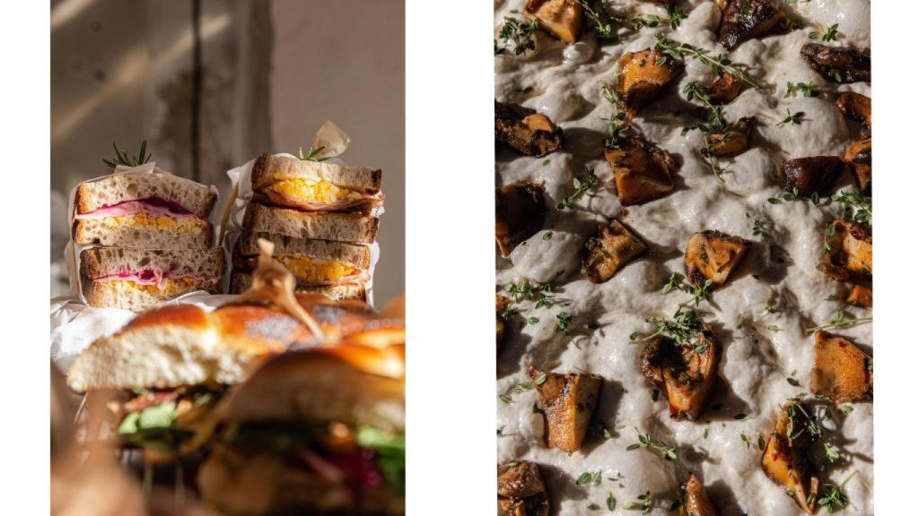 Los sandwiches y focaccias que preparan.