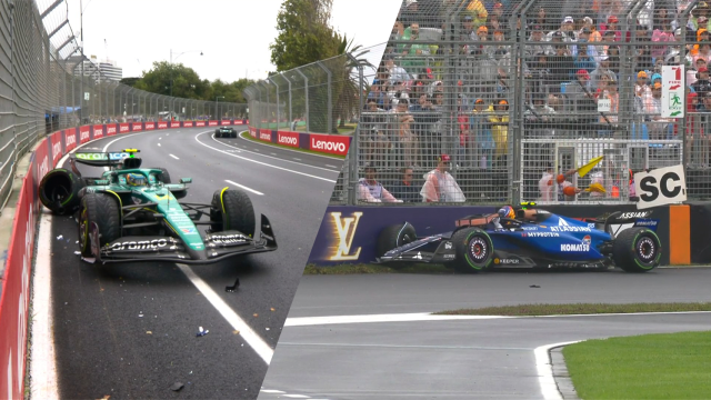 Fernando Alonso y Carlos Sainz, contra el muro en Australia