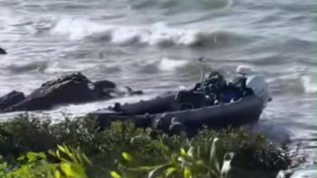 Una imagen de la narcolancha.